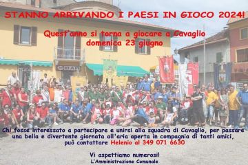 Paesi in gioco - Cavaglio d&#39;Agogna, 23 giugno 2024 - Unisciti a noi!!